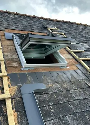 réparation gouttières zinc Santec-2